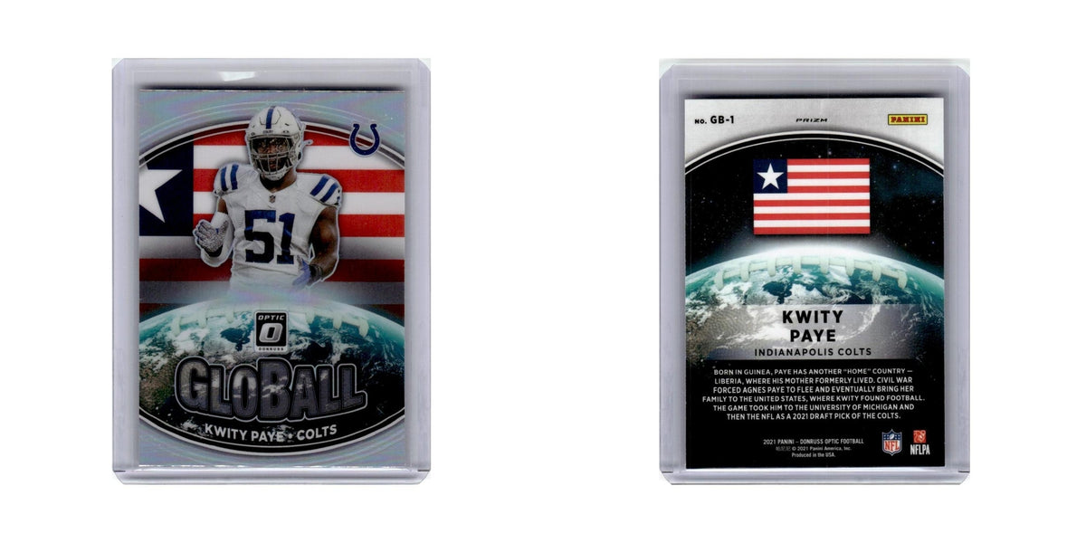 Kwity Paye 2021 Donruss Optic GloBall #GB-1 Indianapolis Colts Football Card NM
