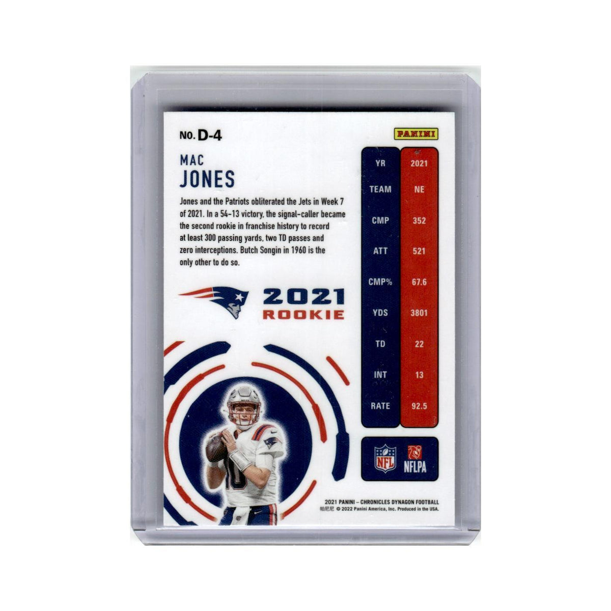 Mac Jones 2021 Panini Chronicles Dynagon #D-4 New England Patriots NM