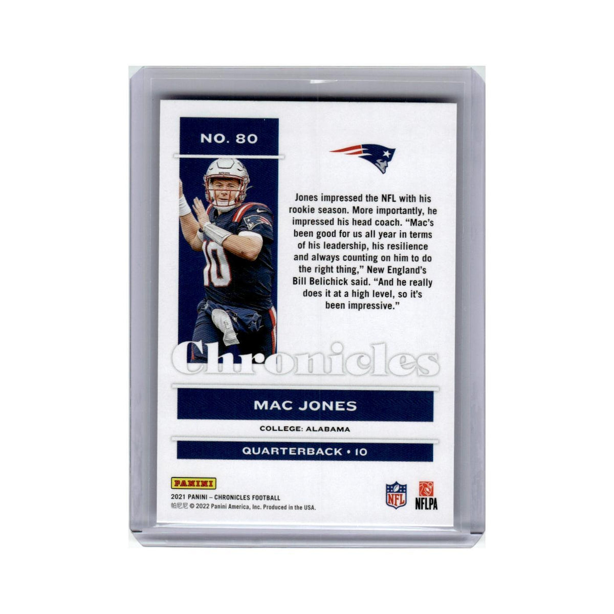 Mac Jones Rookie 2021 Panini Chronicles #80 New England Patriots NM