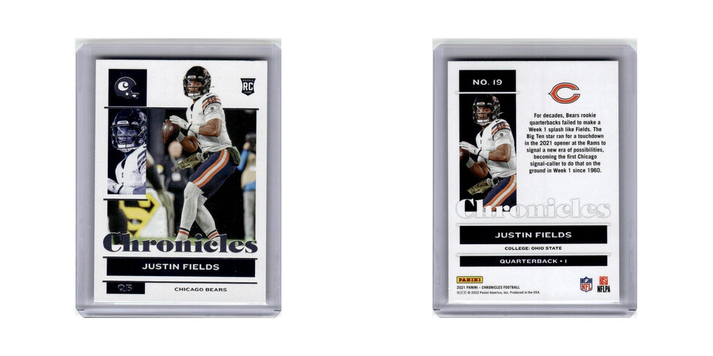 Justin Fields Rookie 2021 Panini Chronicles #19 Chicago Bears Football Card NM