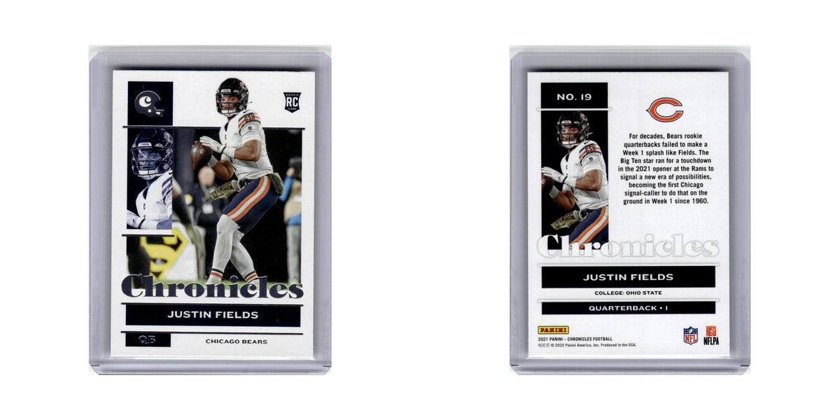 Justin Fields Rookie 2021 Panini Chronicles #19 Chicago Bears Football Card NM