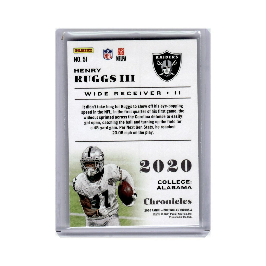 Henry Ruggs III Rookie 2020 Panini Chronicles #51 Las Vegas Raiders NM