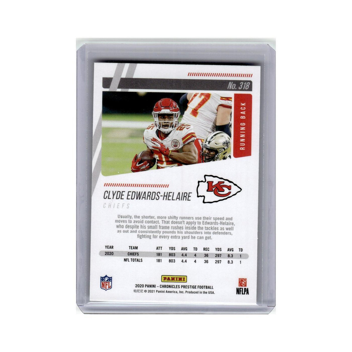 Clyde Edwards-Helaire Rookie 2020 Panini Chronicles Prestige #318 Chiefs NM