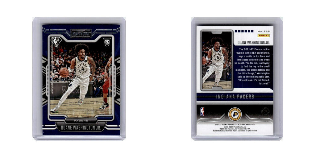 Duane Washington Jr. Rookie 2021 Panini Chronicles Playbook #288 Pacers NM
