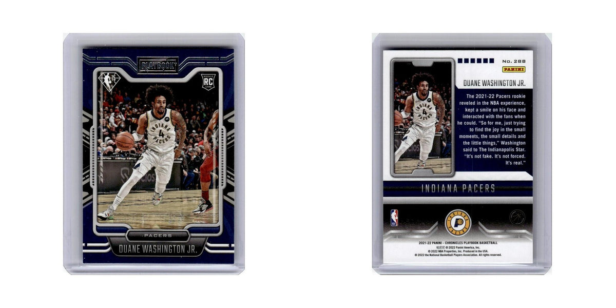 Duane Washington Jr. Rookie 2021 Panini Chronicles Playbook #288 Pacers NM