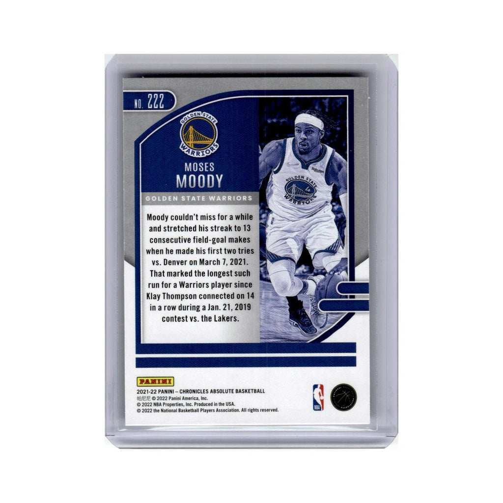 Moses Moody Rookie 2021 Panini Chronicles Absolute #222 Golden State Warriors NM