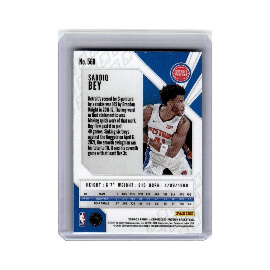 Saddiq Bey Rookie 2020 Panini Chronicles Phoenix #568 Detroit Pistons NM