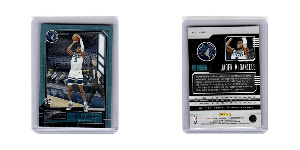 Jaden McDaniels Rookie 2020 Panini Chronicles Playbook #180 Timberwolves NM