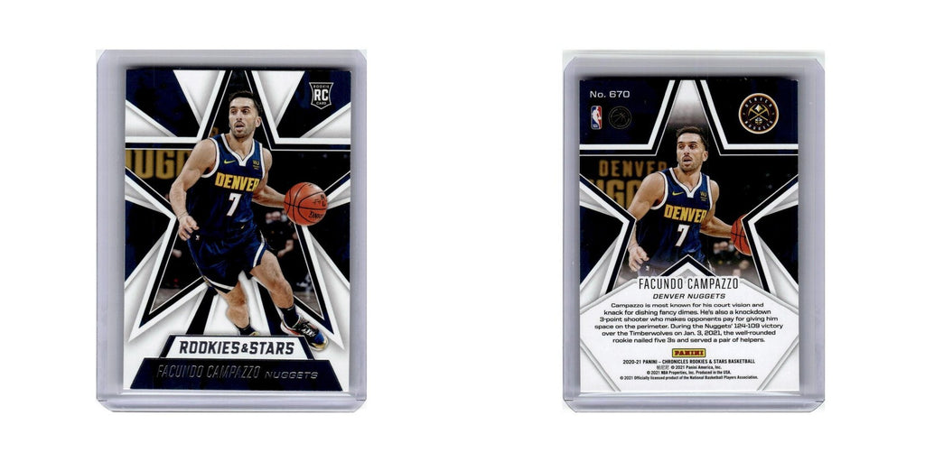 Facundo Campazzo Rookie 2020 Panini Chronicles Rookies Stars #670 Nuggets NM