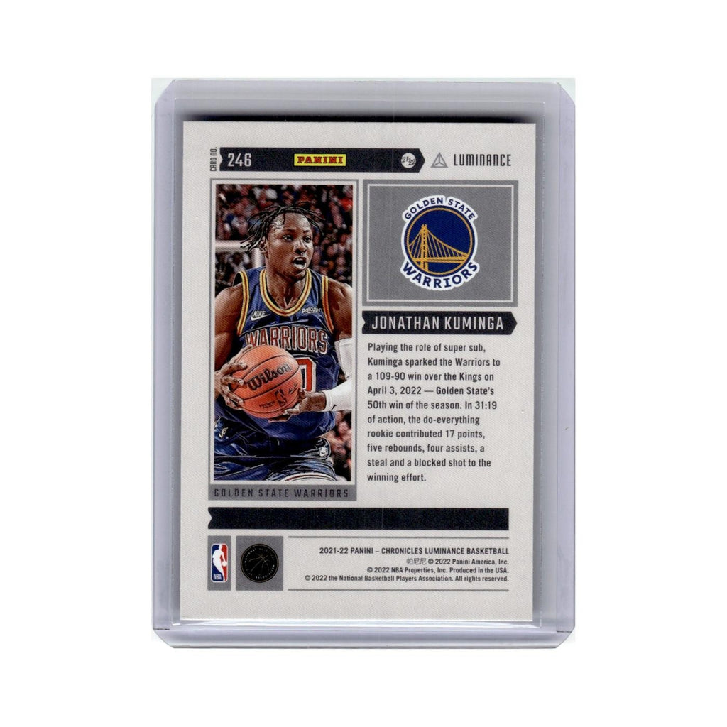 Jonathan Kuminga Rookie 2021 Panini Chronicles Luminance #246 NM