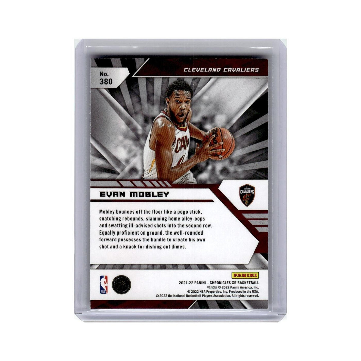 Evan Mobley Rookie 2021 Panini Chronicles Xr #380 Cleveland Cavaliers NM