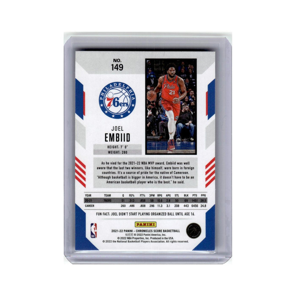 Joel Embiid 2021 Score #149 Philadelphia 76ers Basketball Card NM