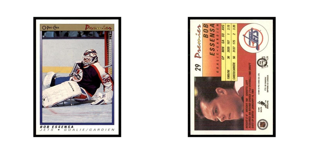 1990-91  O-Pee-Chee Premier Bob Essensa RC Winnipeg Jets #29