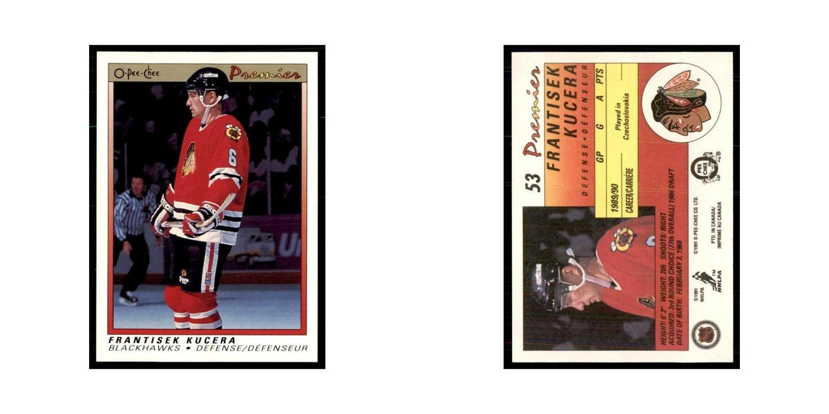 1990-91  O-Pee-Chee Premier Frantisek Kucera RC Chicago Blackhawks #53