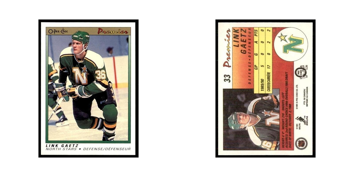 1990-91  O-Pee-Chee Premier Link Gaetz RC Minnesota North Stars #33