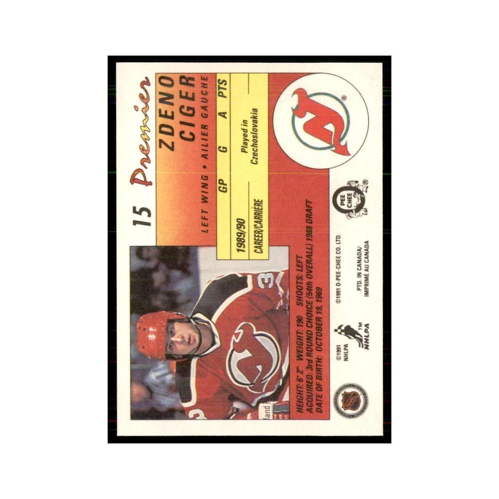 1990-91  O-Pee-Chee Premier Zdeno Ciger RC New Jersey Devils #15