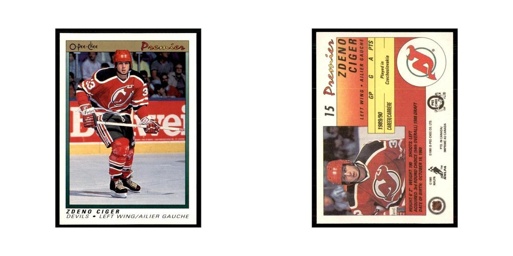 1990-91  O-Pee-Chee Premier Zdeno Ciger RC New Jersey Devils #15