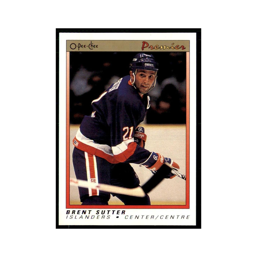 1990-91  O-Pee-Chee Premier Brent Sutter New York Islanders #115