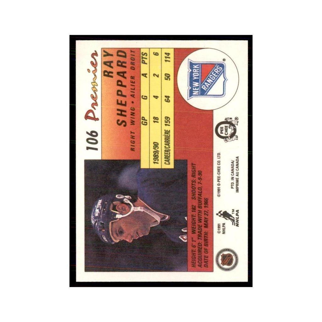 1990-91  O-Pee-Chee Premier Ray Sheppard New York Rangers #106