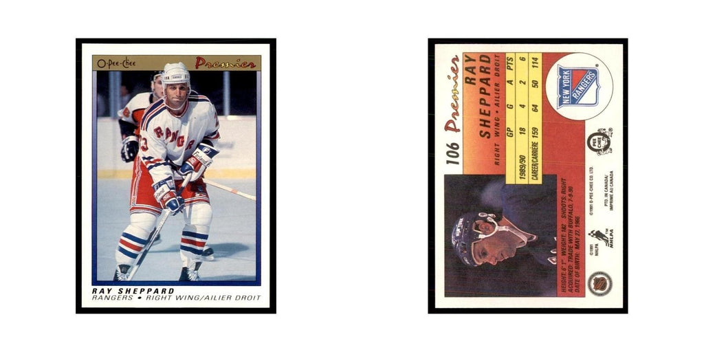 1990-91  O-Pee-Chee Premier Ray Sheppard New York Rangers #106