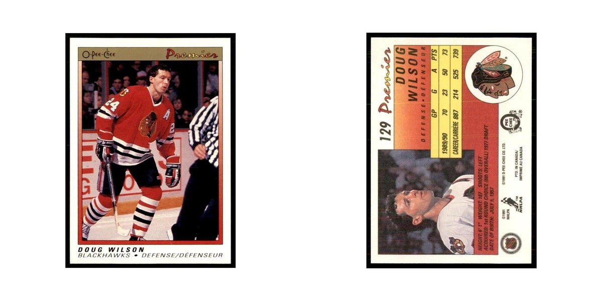 1990-91  O-Pee-Chee Premier Doug Wilson Chicago Blackhawks #129