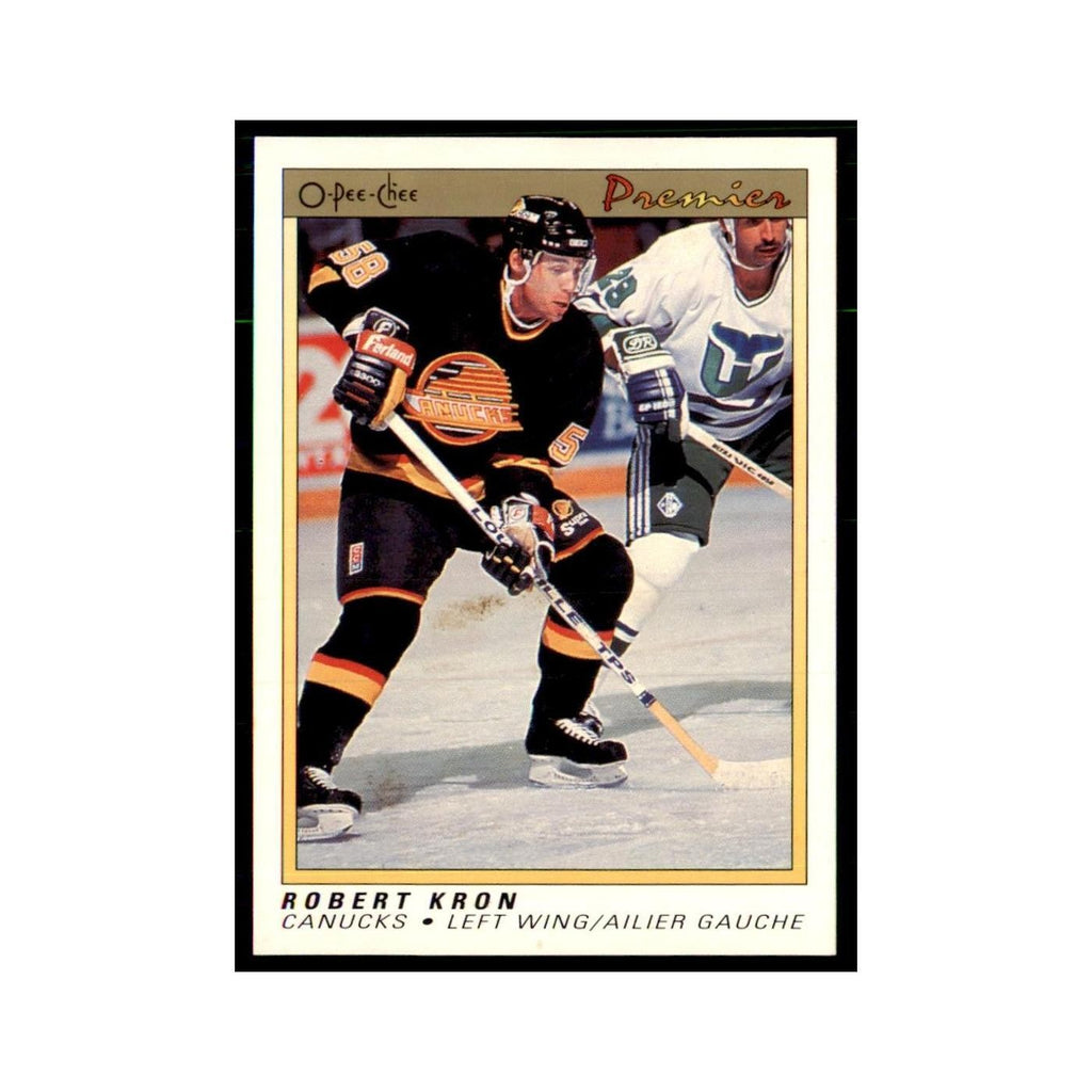 1990-91  O-Pee-Chee Premier Robert Kron RC Vancouver Canucks #52