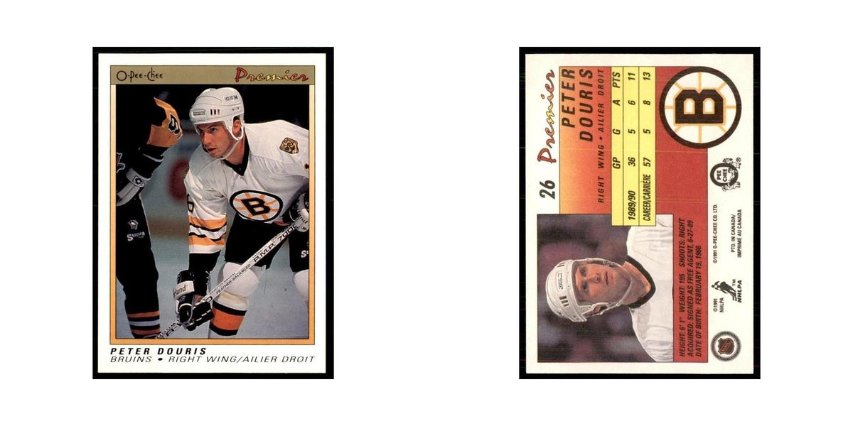 1990-91  O-Pee-Chee Premier Peter Douris RC Boston Bruins #26