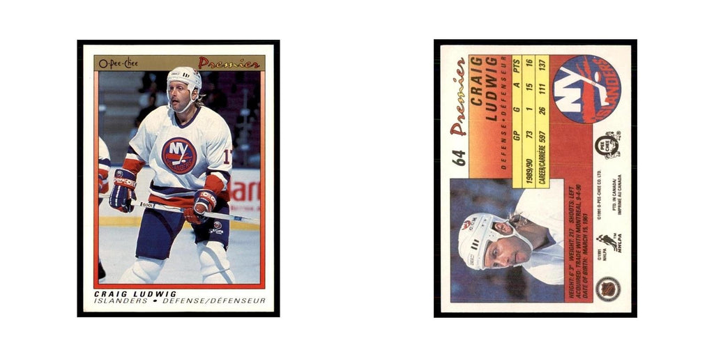 1990-91  O-Pee-Chee Premier Craig Ludwig New York Islanders #64