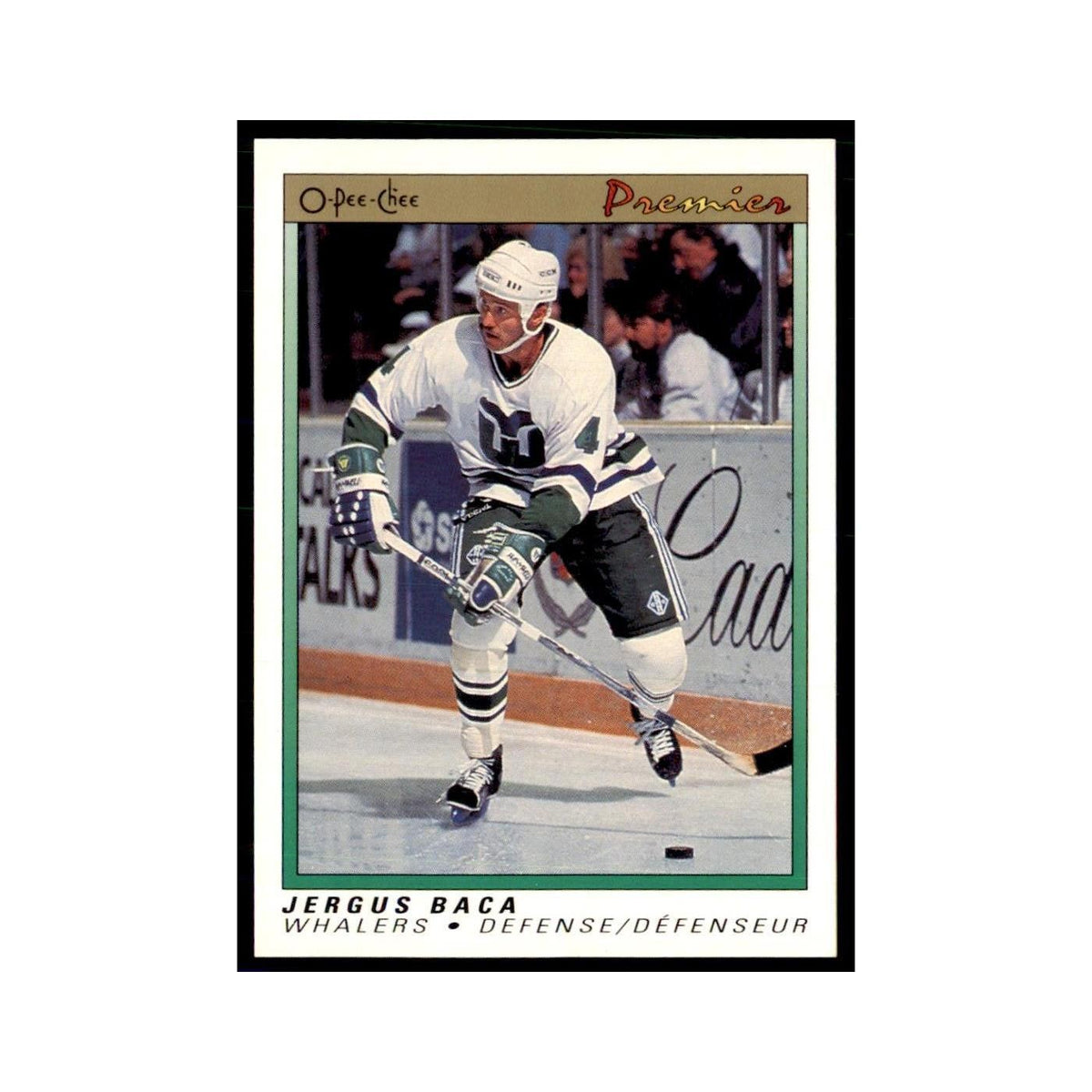 1990-91  O-Pee-Chee Premier Jergus Baca RC Hartford Whalers #2