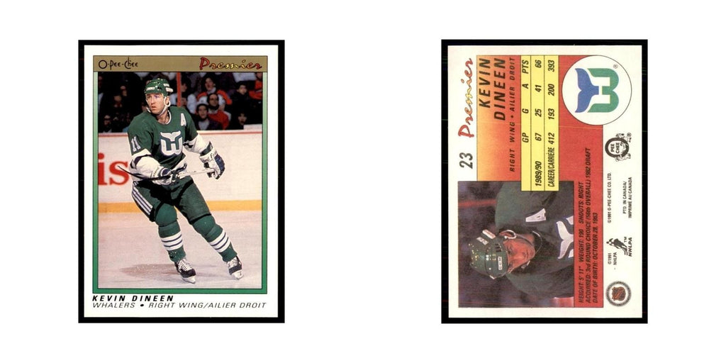 1990-91  O-Pee-Chee Premier Kevin Dineen Hartford Whalers #23