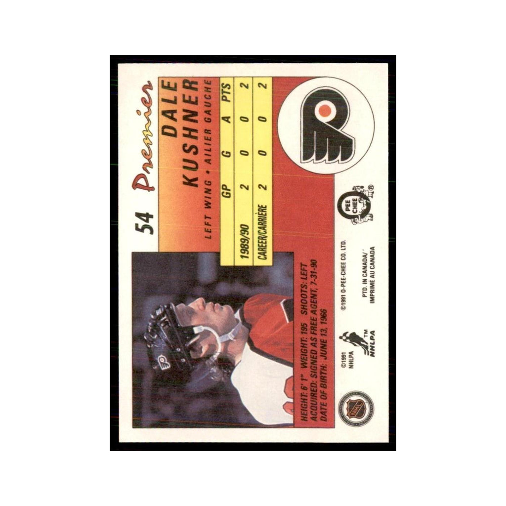 1990-91  O-Pee-Chee Premier Dale Kushner RC Philadelphia Flyers #54