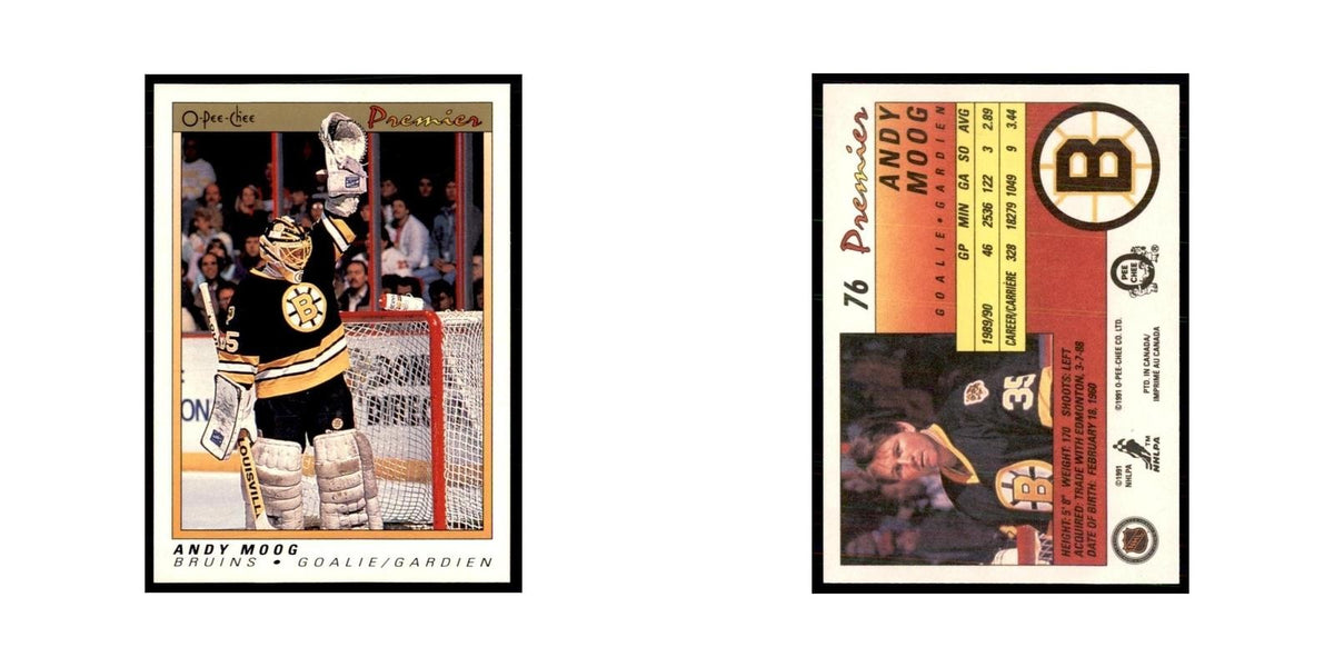 1990-91  O-Pee-Chee Premier Andy Moog Boston Bruins #76