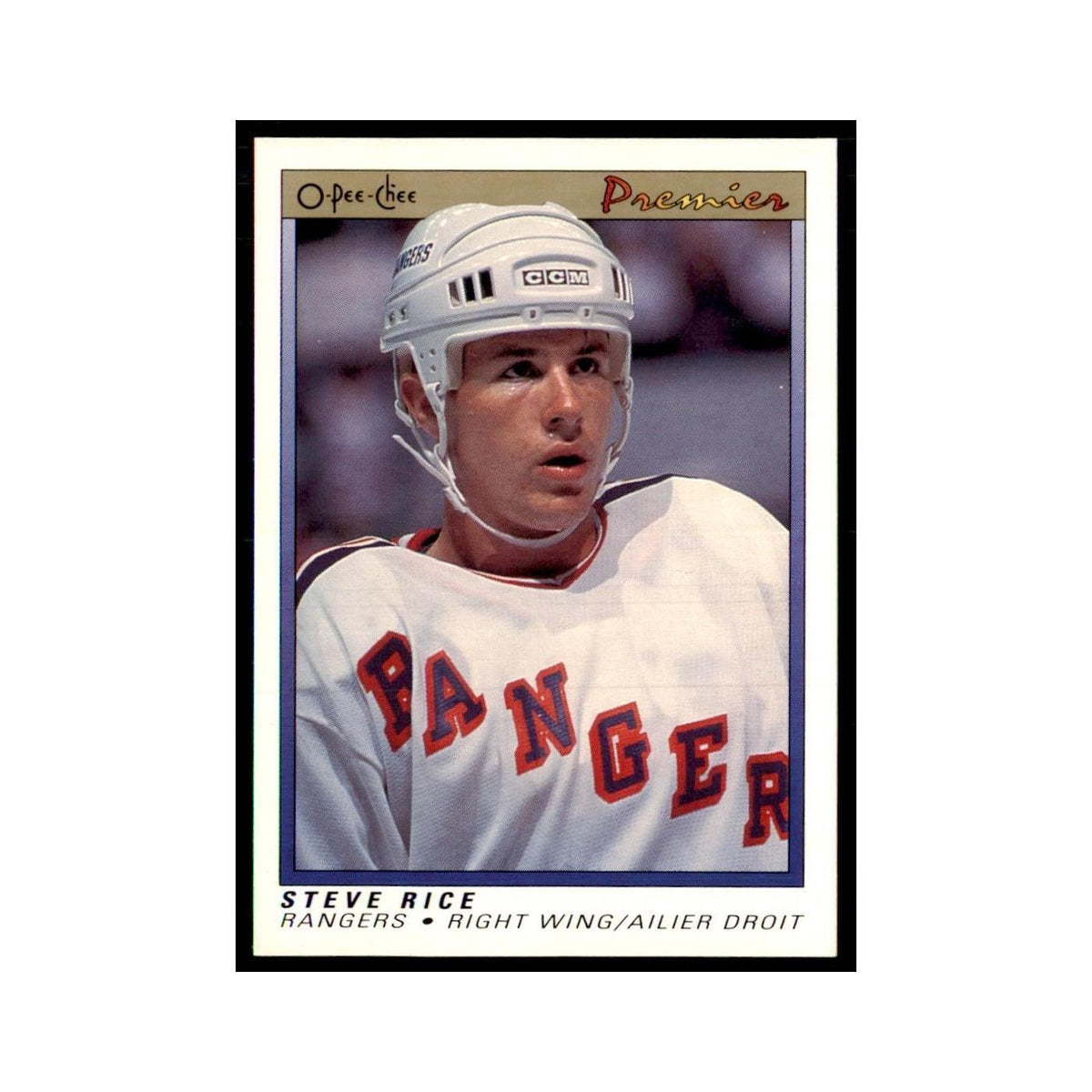 1990-91  O-Pee-Chee Premier Steven Rice RC New York Rangers #97