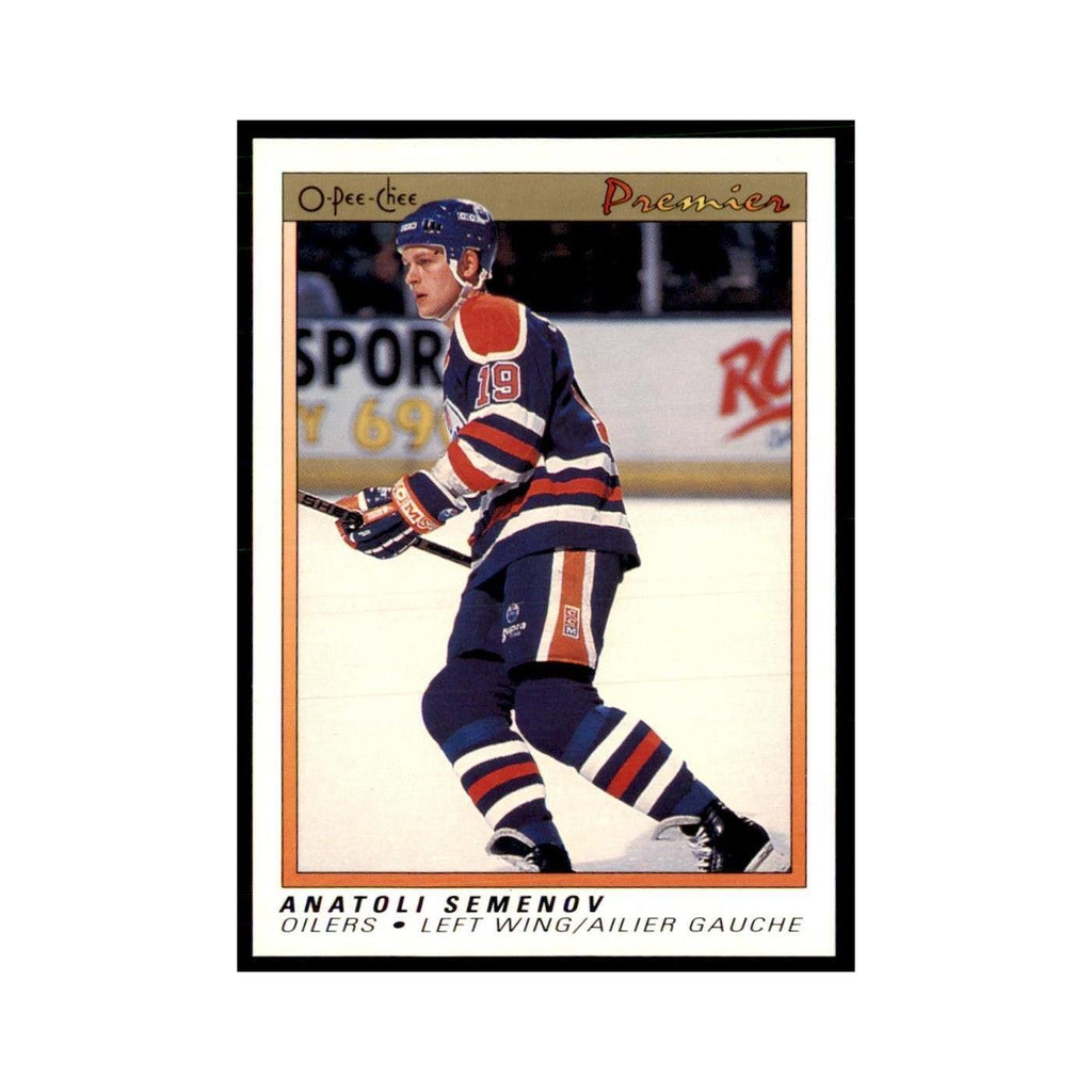 1990-91  O-Pee-Chee Premier Anatoli Semenov RC Edmonton Oilers #104