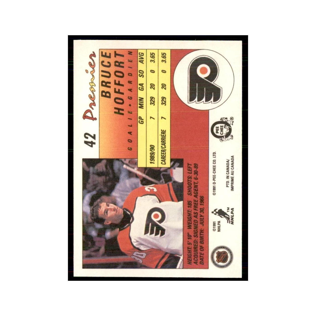 1990-91  O-Pee-Chee Premier Bruce Hoffort RC Philadelphia Flyers #42