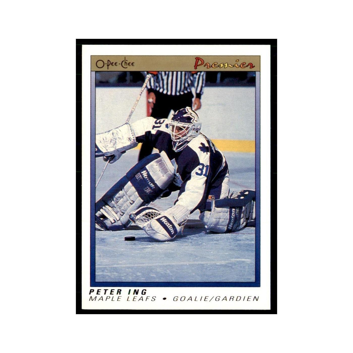 1990-91  O-Pee-Chee Premier Peter Ing RC Toronto Maple Leafs #49