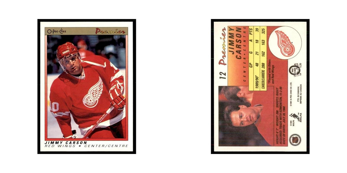1990-91  O-Pee-Chee Premier Jimmy Carson Detroit Red Wings #12