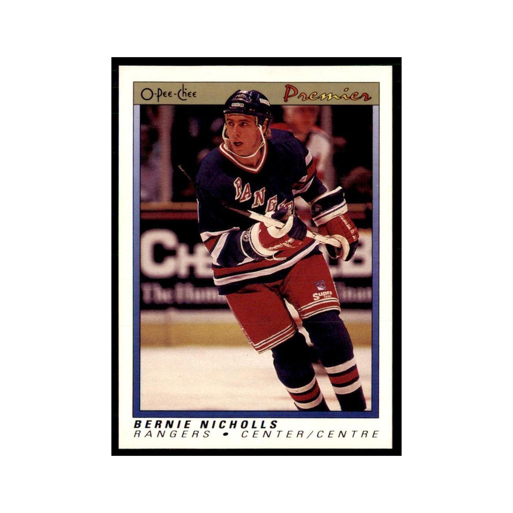 1990-91  O-Pee-Chee Premier Bernie Nicholls New York Rangers #83