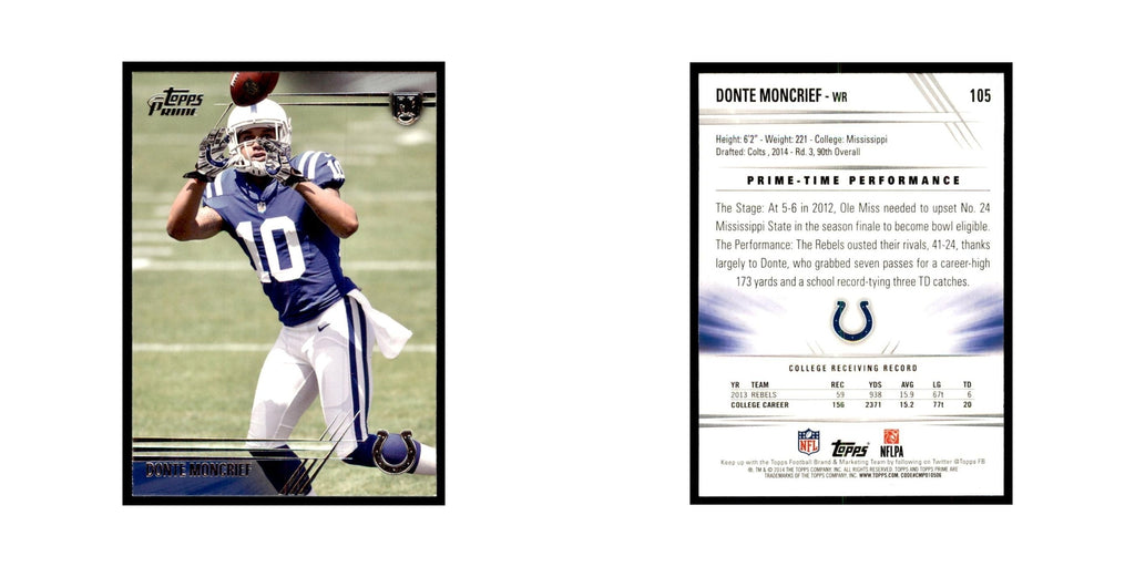 2014 Topps Prime Donte Moncrief RC Football Cards #105
