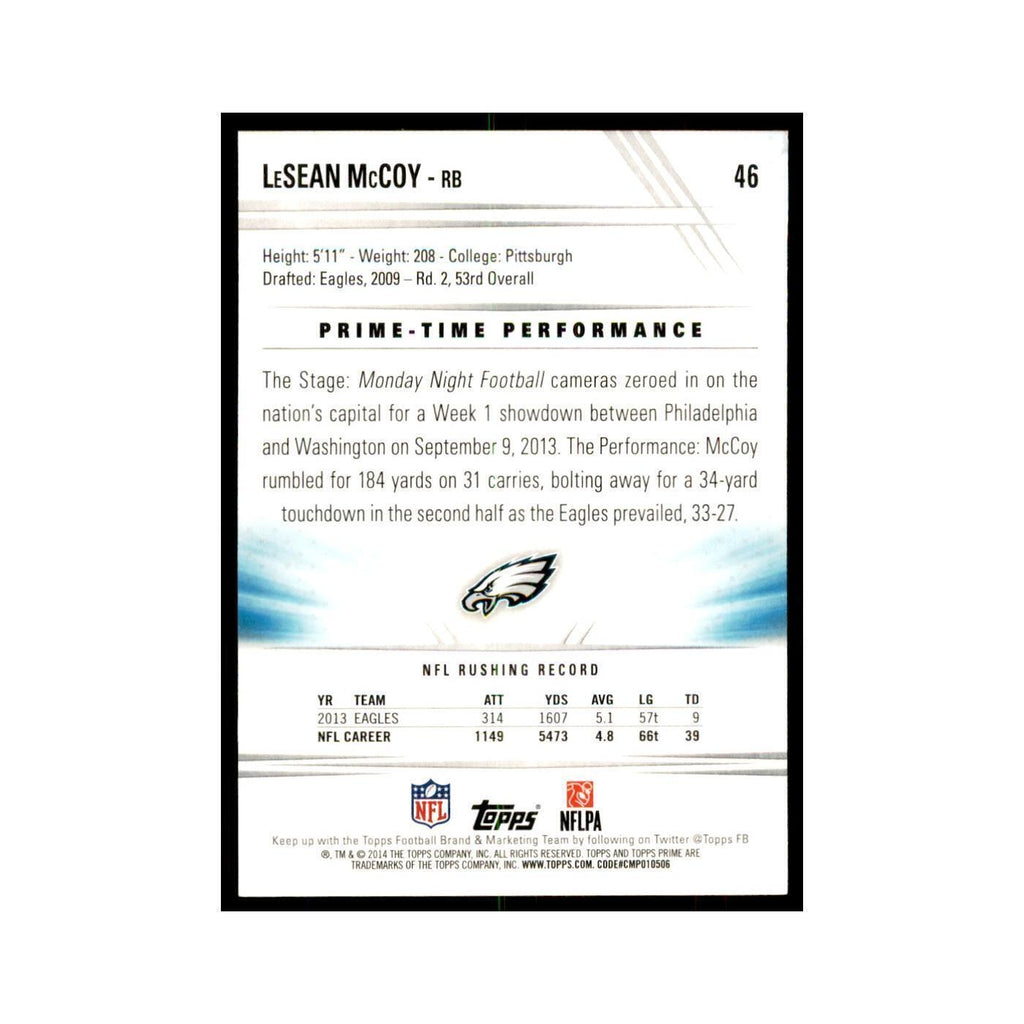 2014 Topps Prime LeSean McCoy Football Cards #46