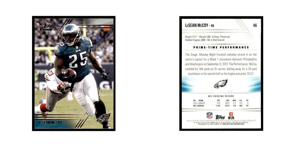 2014 Topps Prime LeSean McCoy Football Cards #46