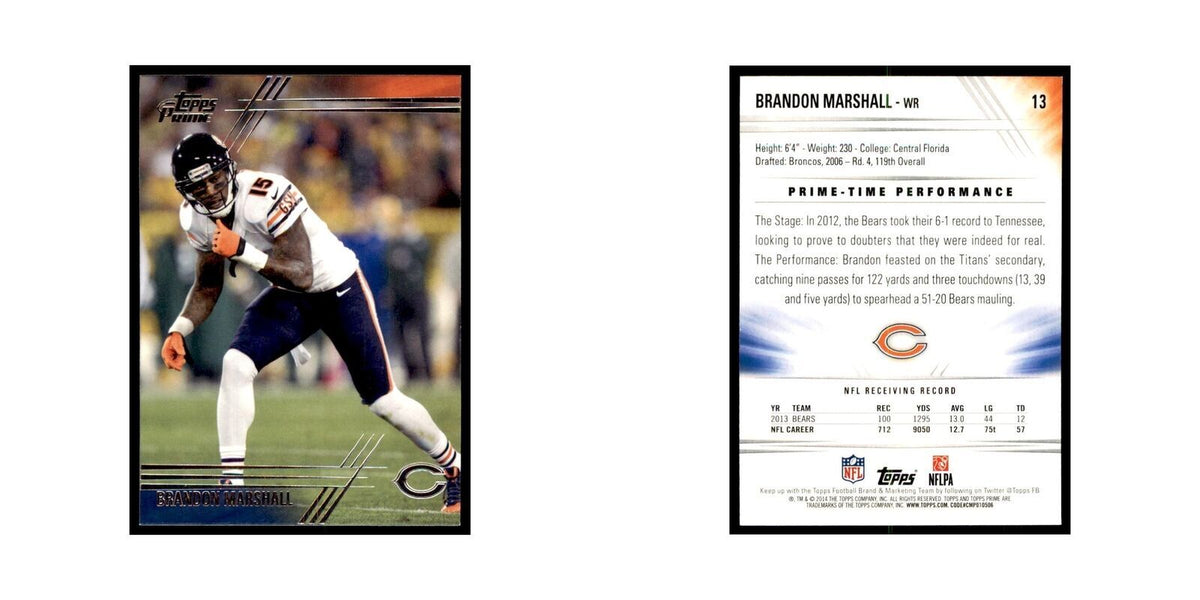 2014 Topps Prime Brandon Marshall Football Cards #13
