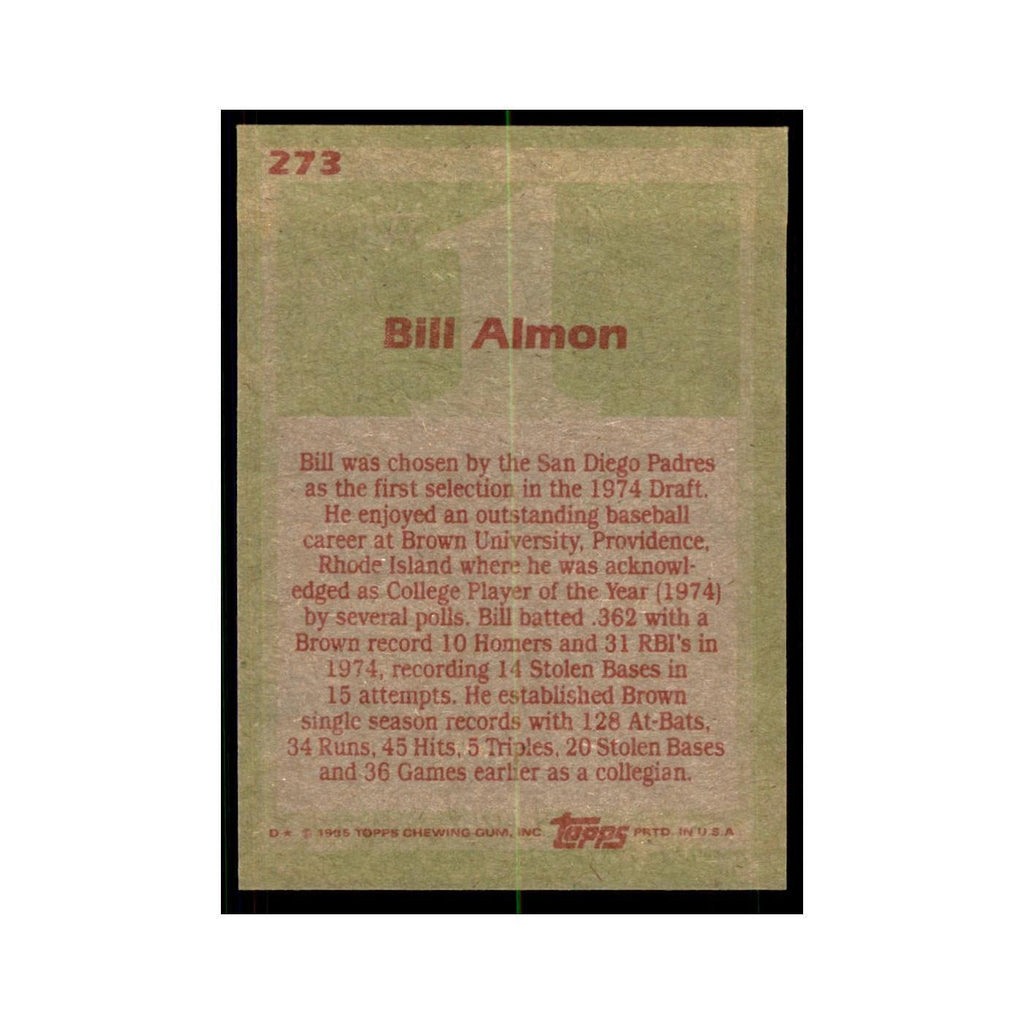 1985 Topps Bill Almon Baseball Cards #273
