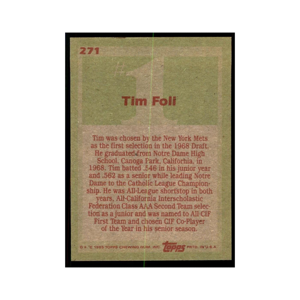 1985 Topps Tim Foli Baseball Cards #271