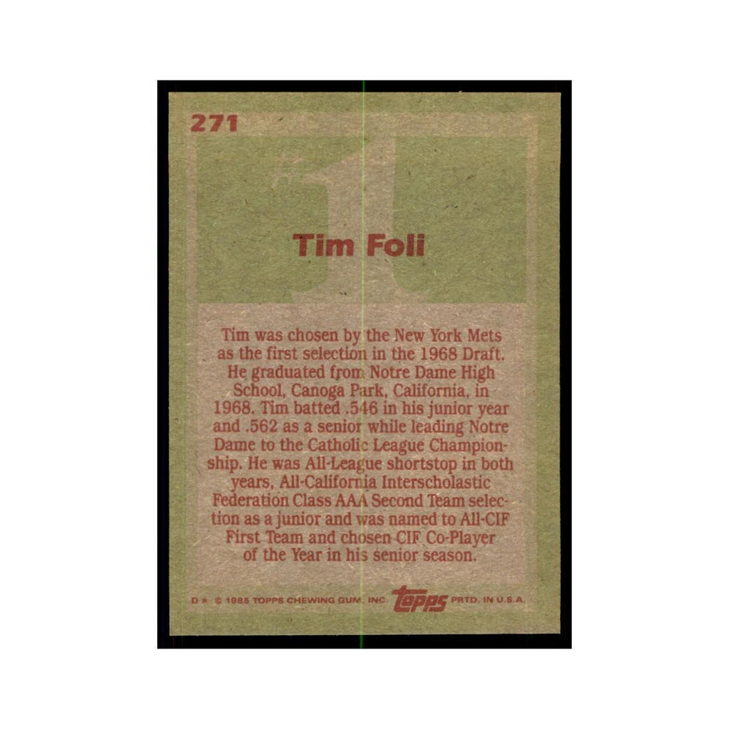 1985 Topps Tim Foli Baseball Cards #271