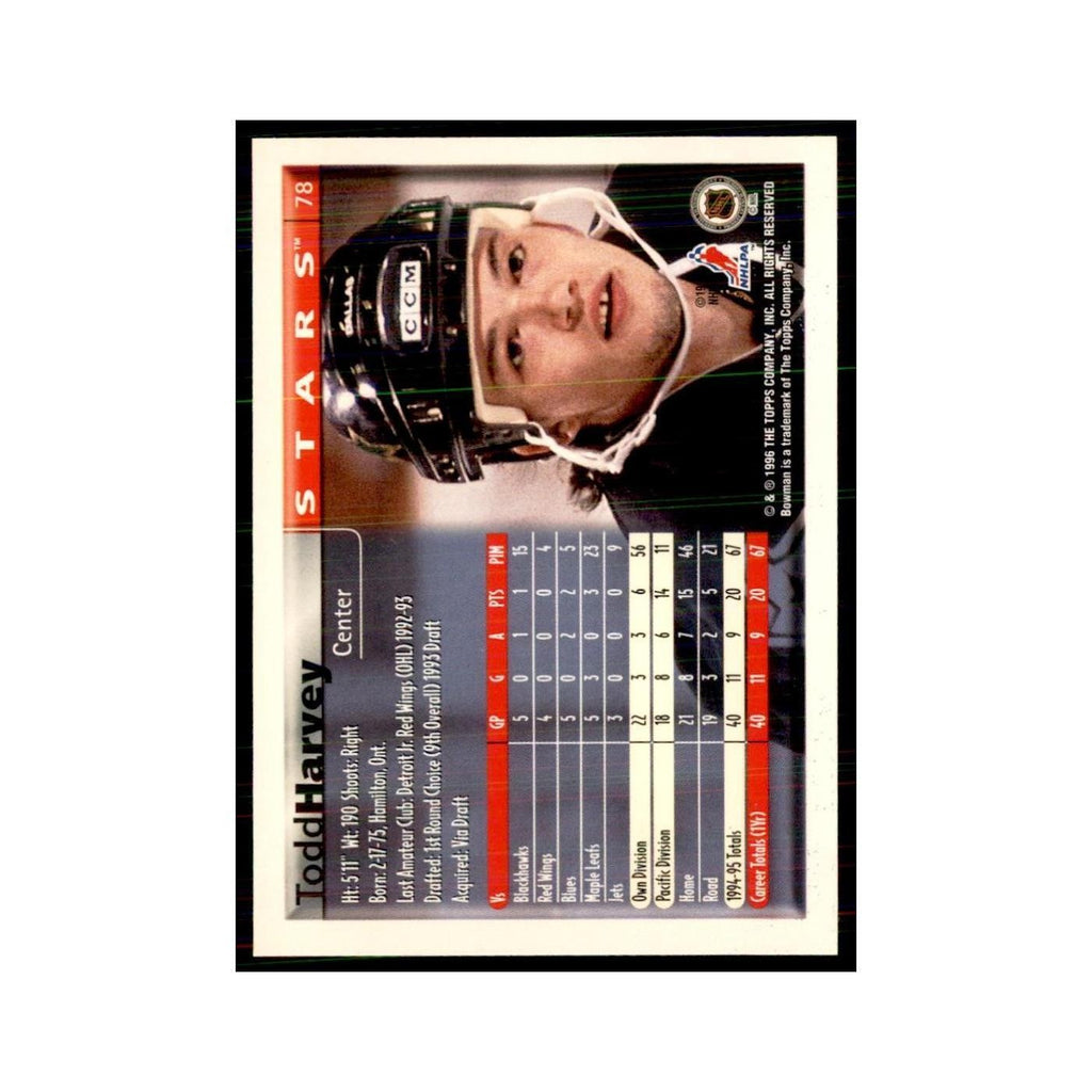 1995 Bowman Todd Harvey Dallas Stars #78