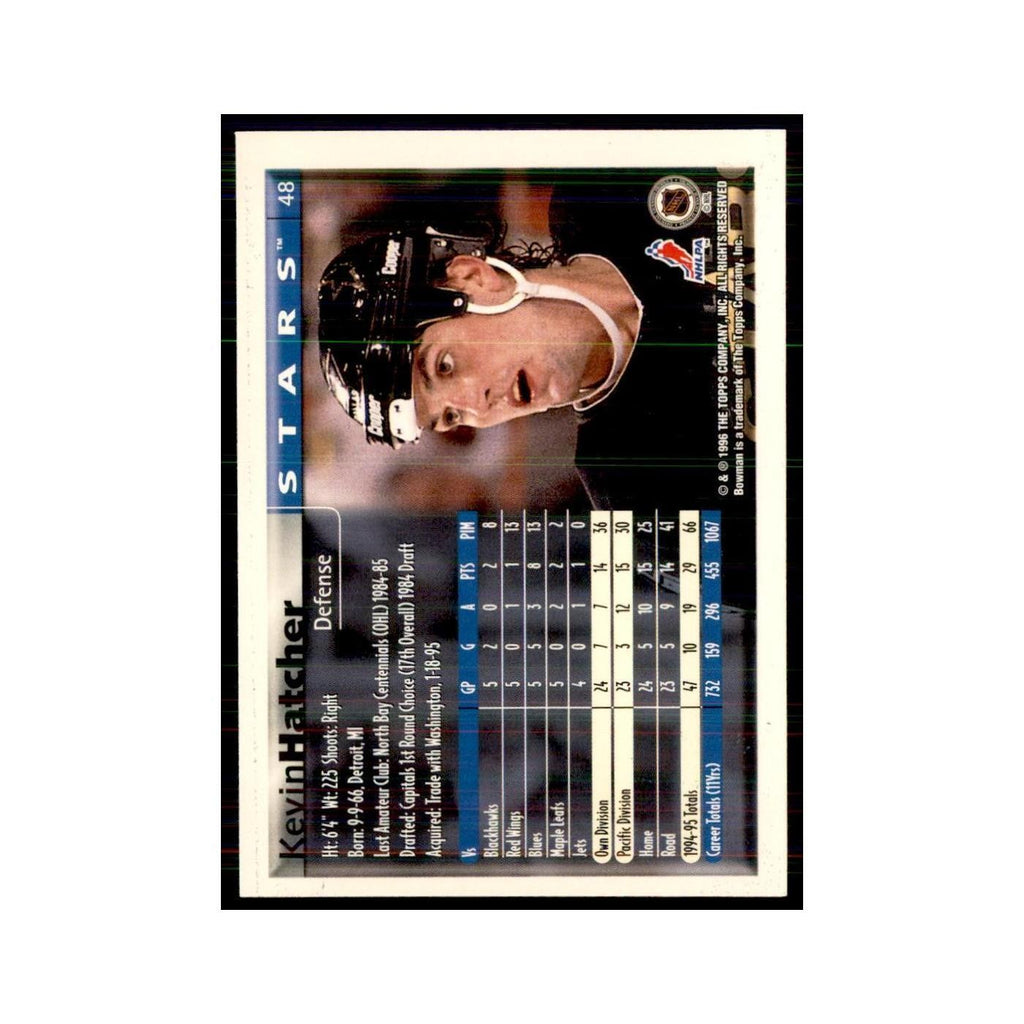 1995 Bowman Kevin Hatcher Dallas Stars #48