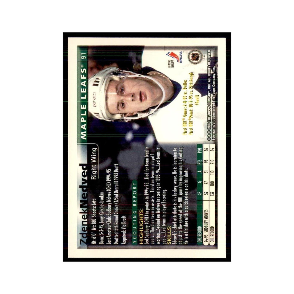 1995 Bowman Zdenek Nedved RC Toronto Maple Leafs #91