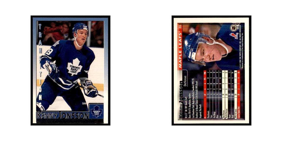 1995 Bowman Kenny Jonsson Toronto Maple Leafs #86