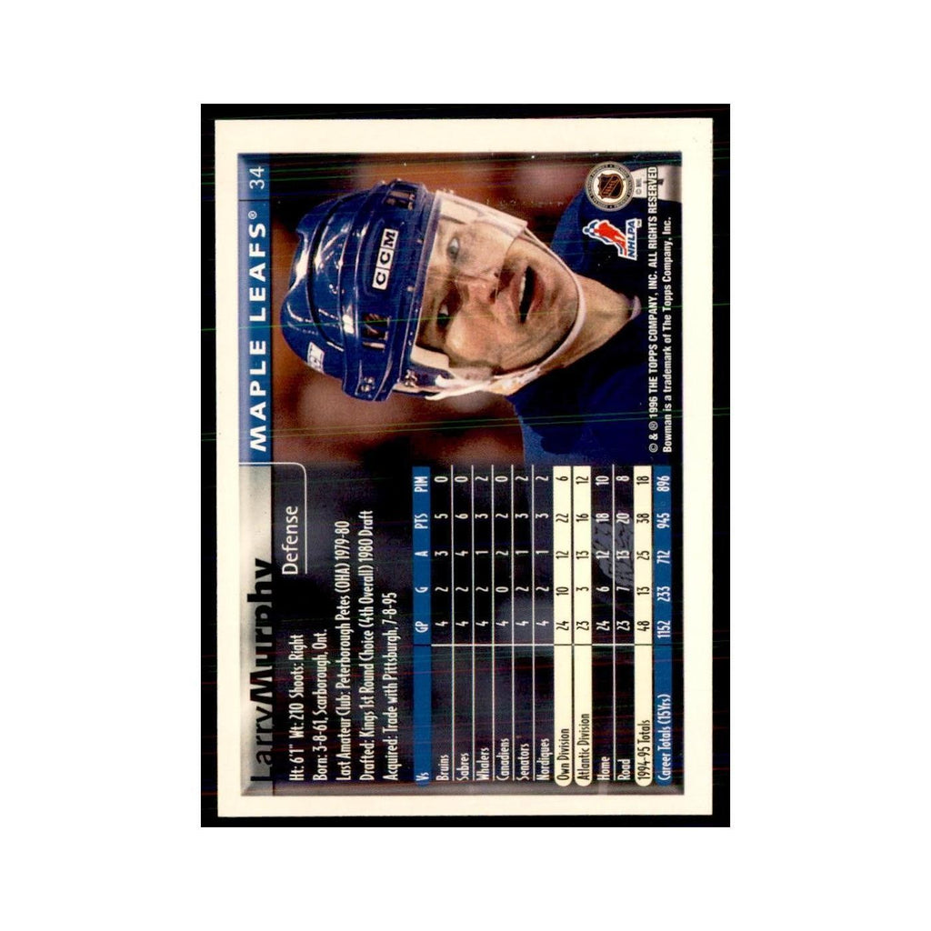 1995 Bowman Larry Murphy Toronto Maple Leafs #34